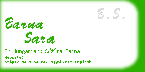 barna sara business card